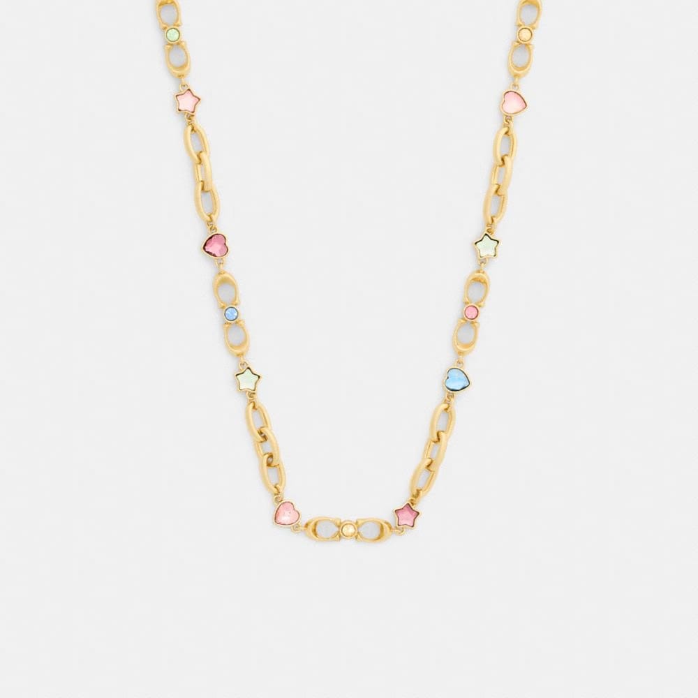 Stars And Hearts Linked Signature Choker Necklace