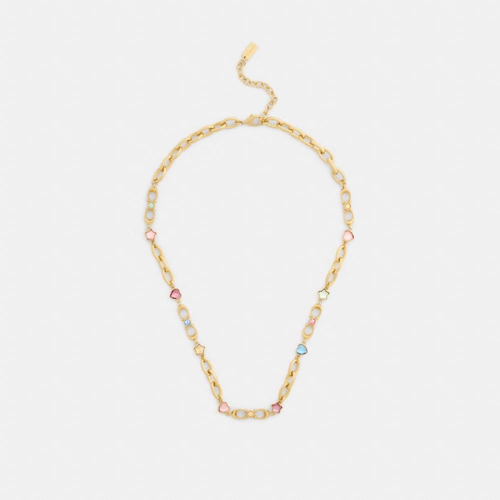 Stars And Hearts Linked Signature Choker Necklace