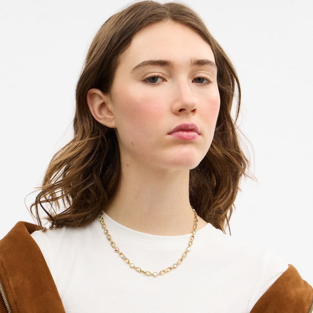 Stars And Hearts Linked Signature Choker Necklace