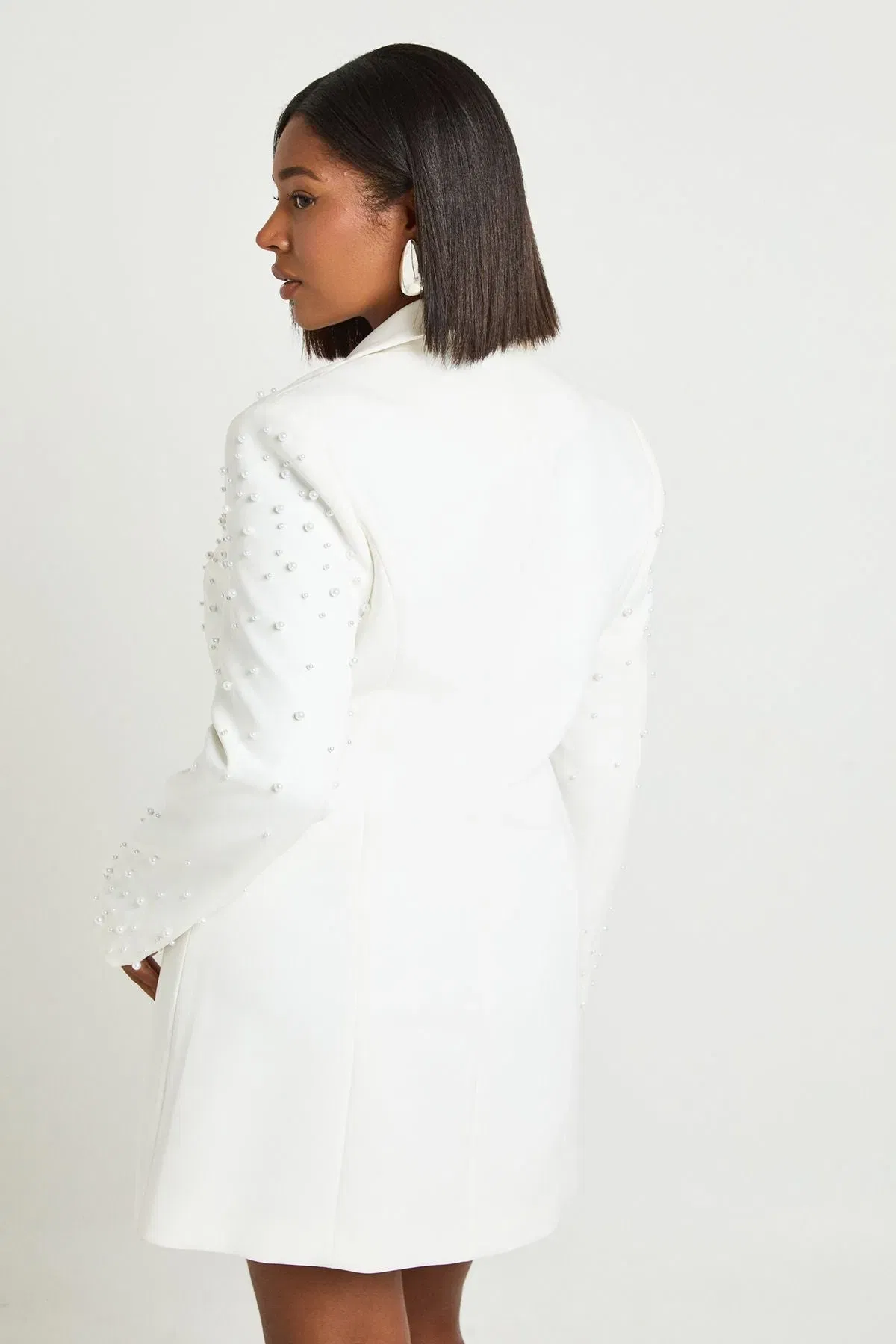 Plus Pearl Embellished Blazer Dress