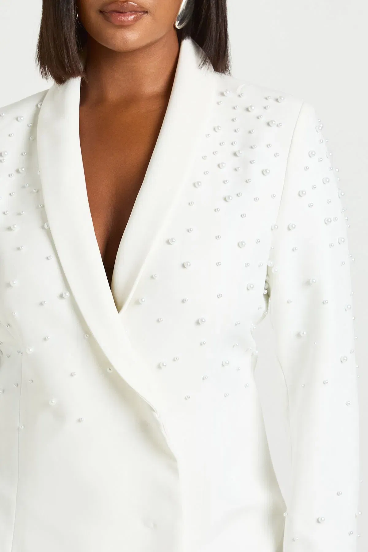 Plus Pearl Embellished Blazer Dress