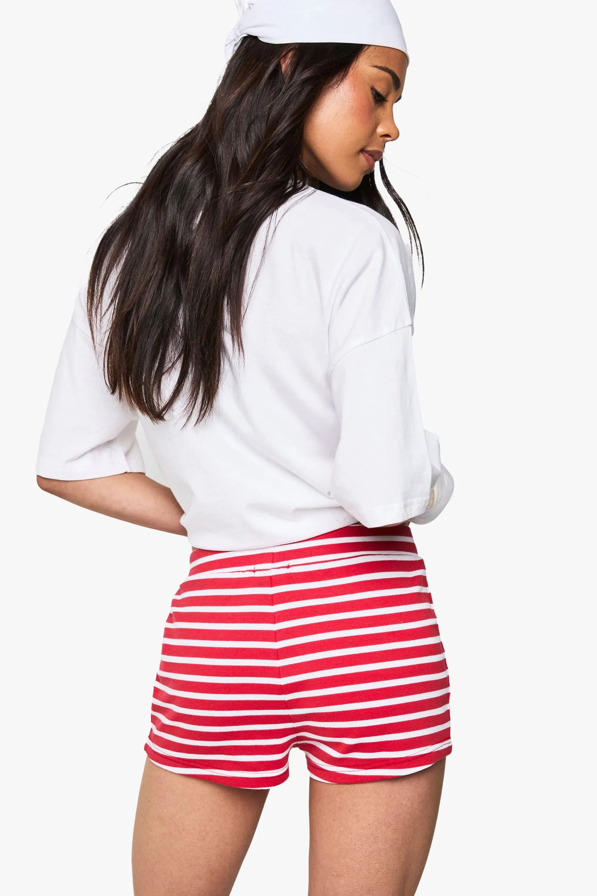 Stripe Ribbed Mini Short