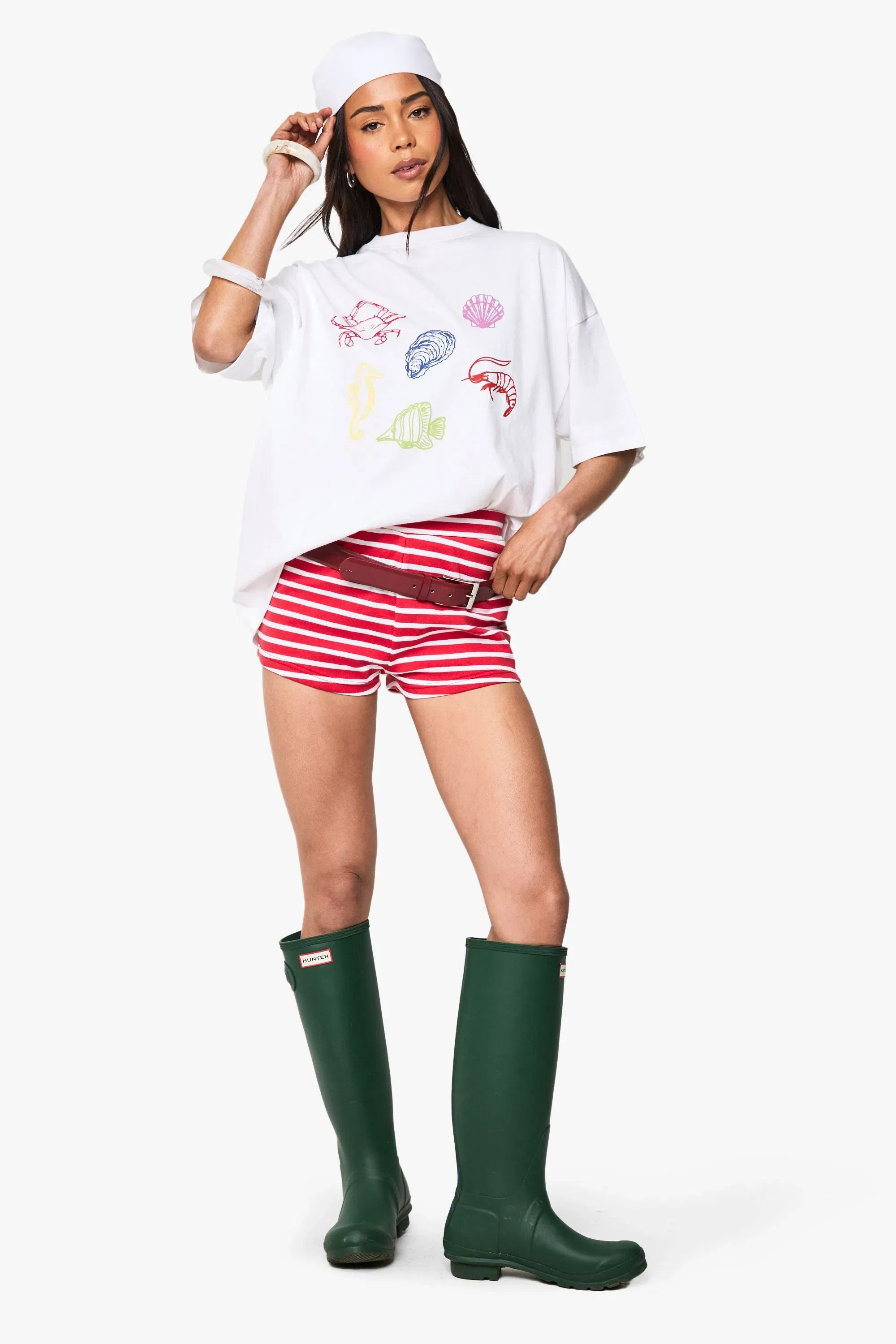 Stripe Ribbed Mini Short
