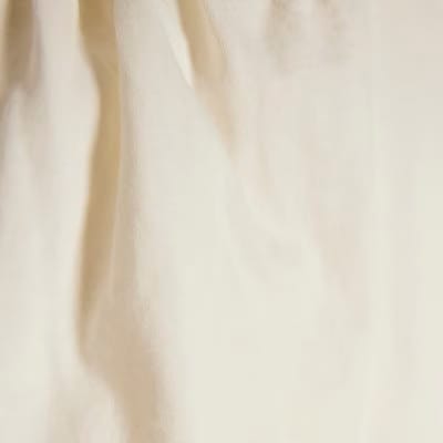 Cream Premium Ruched Shoulder T-shirt