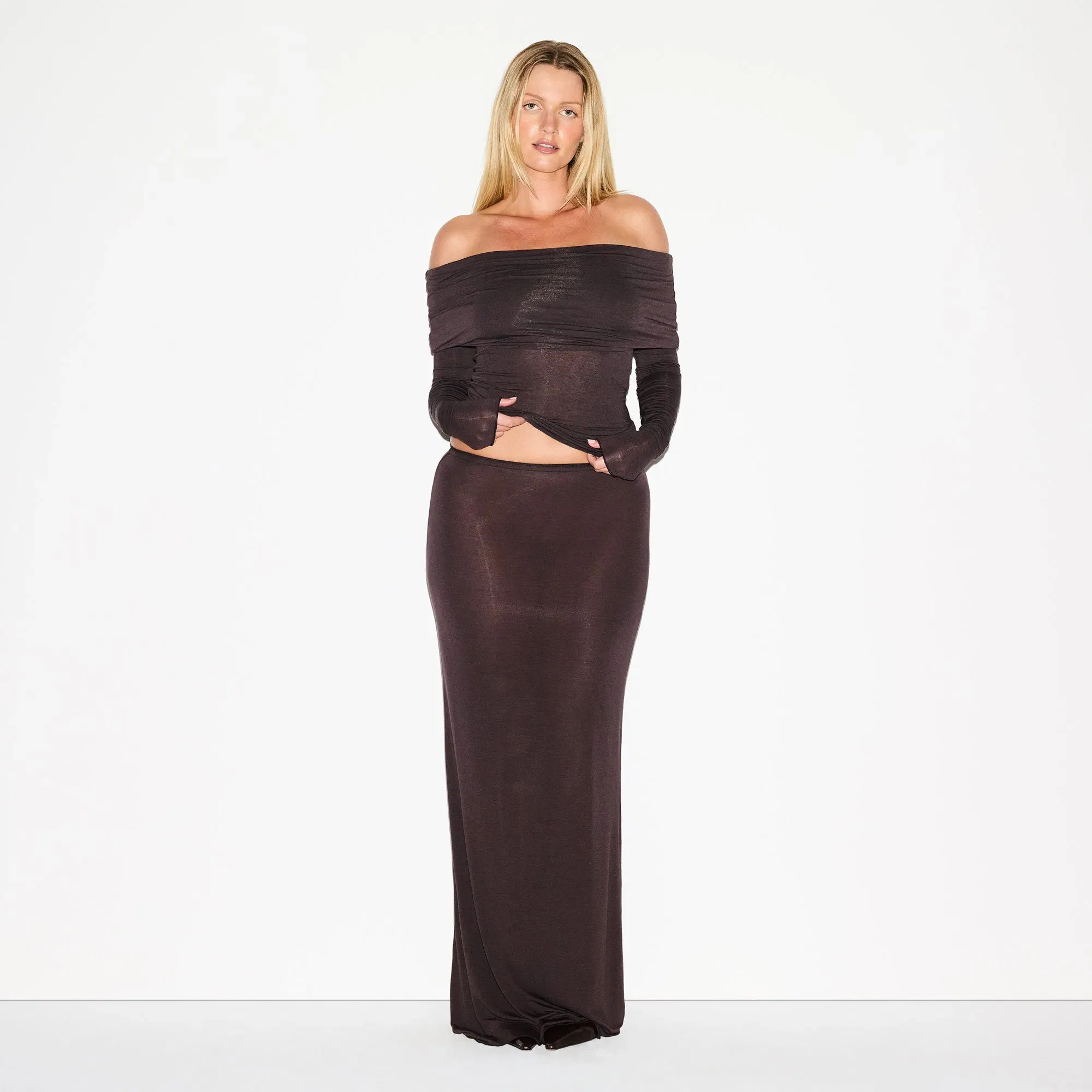 SHEER MODAL LONG SKIRT | PHOENIX