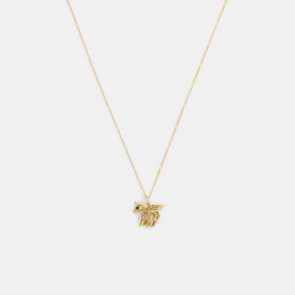 Brushed Pegasus Pendant Necklace