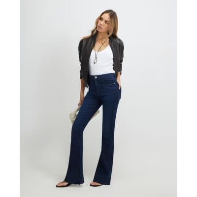 Blue High Waisted Sculpt Flare Jeans