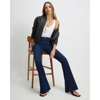 Blue High Waisted Sculpt Flare Jeans