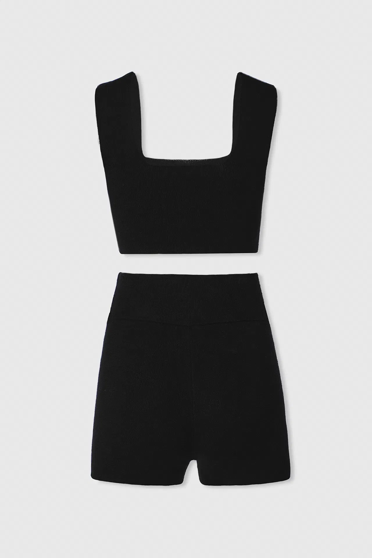 KNIT SQUARE BRALETTE AND BOXER SET