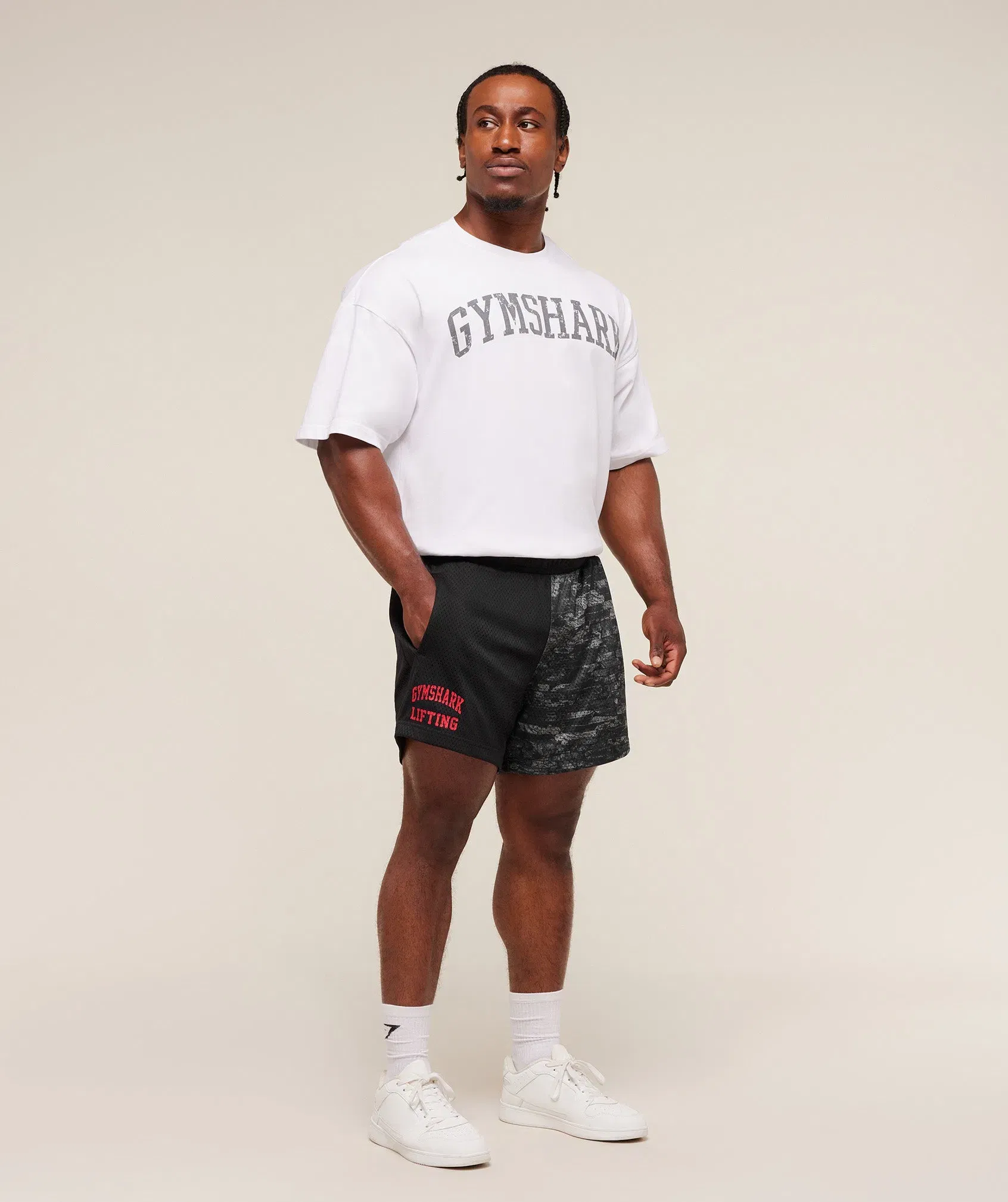 Gymshark Lifting Mesh 5" Shorts - Ash Grey