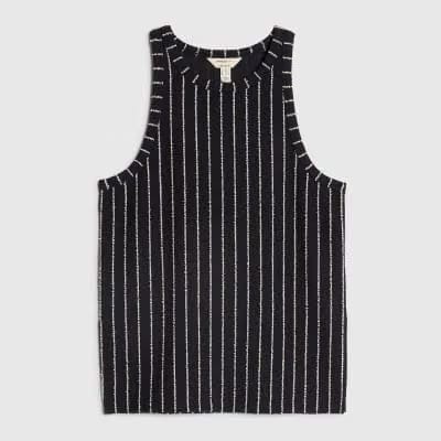 Navy Sleeveless Stripe Top