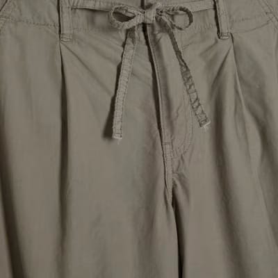 Beige Wide Leg Cargo Trousers