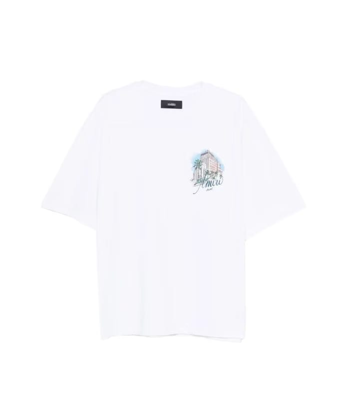Amiri White Graphic Print Crew Neck T-shirt