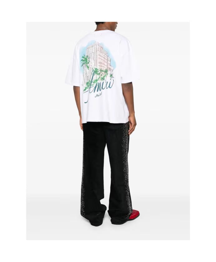 Amiri White Graphic Print Crew Neck T-shirt