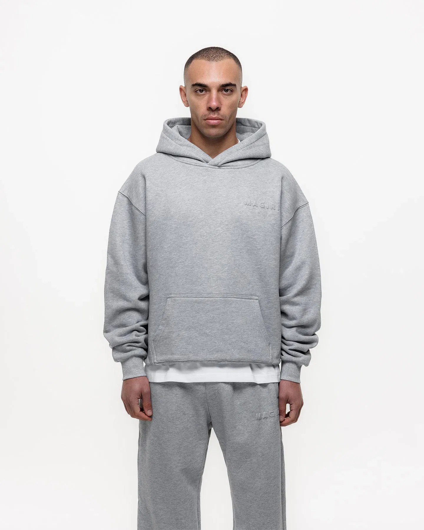 Magiri Core Puff Printed Hoodie in Grey