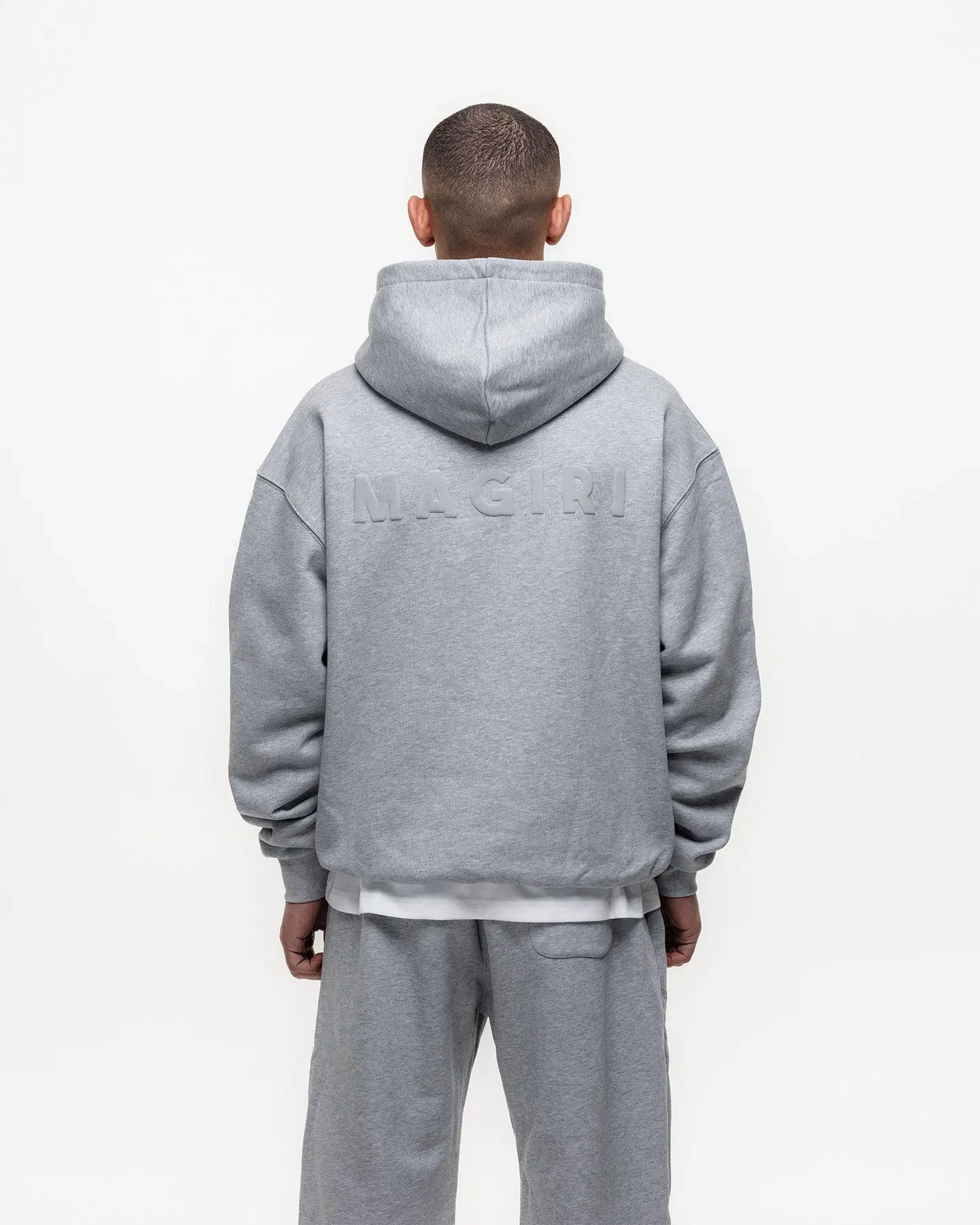 Magiri Core Puff Printed Hoodie in Grey