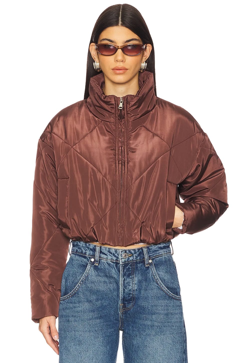 superdown Rania Cropped Jacket in Brown