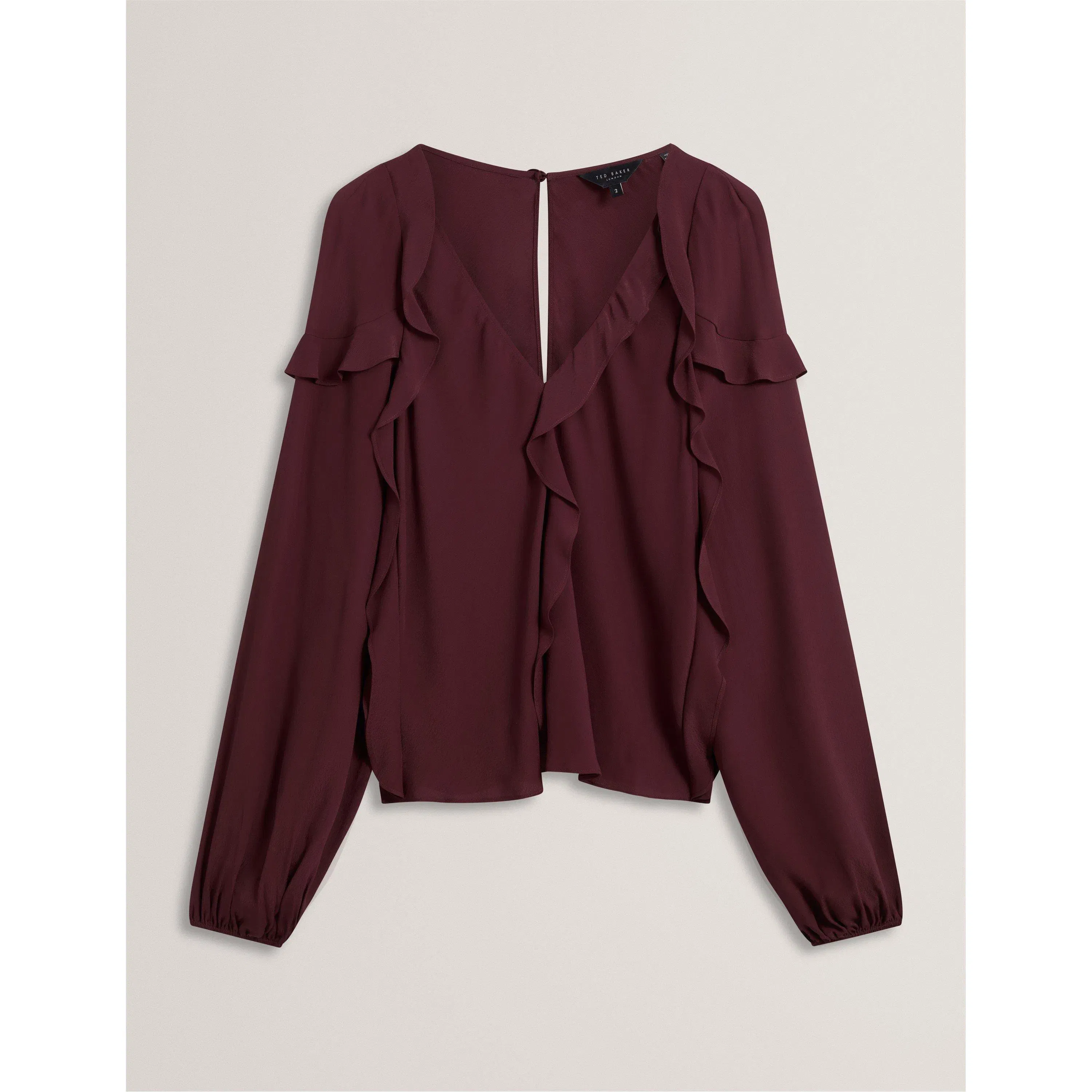 Long-Sleeve Frill Blouse