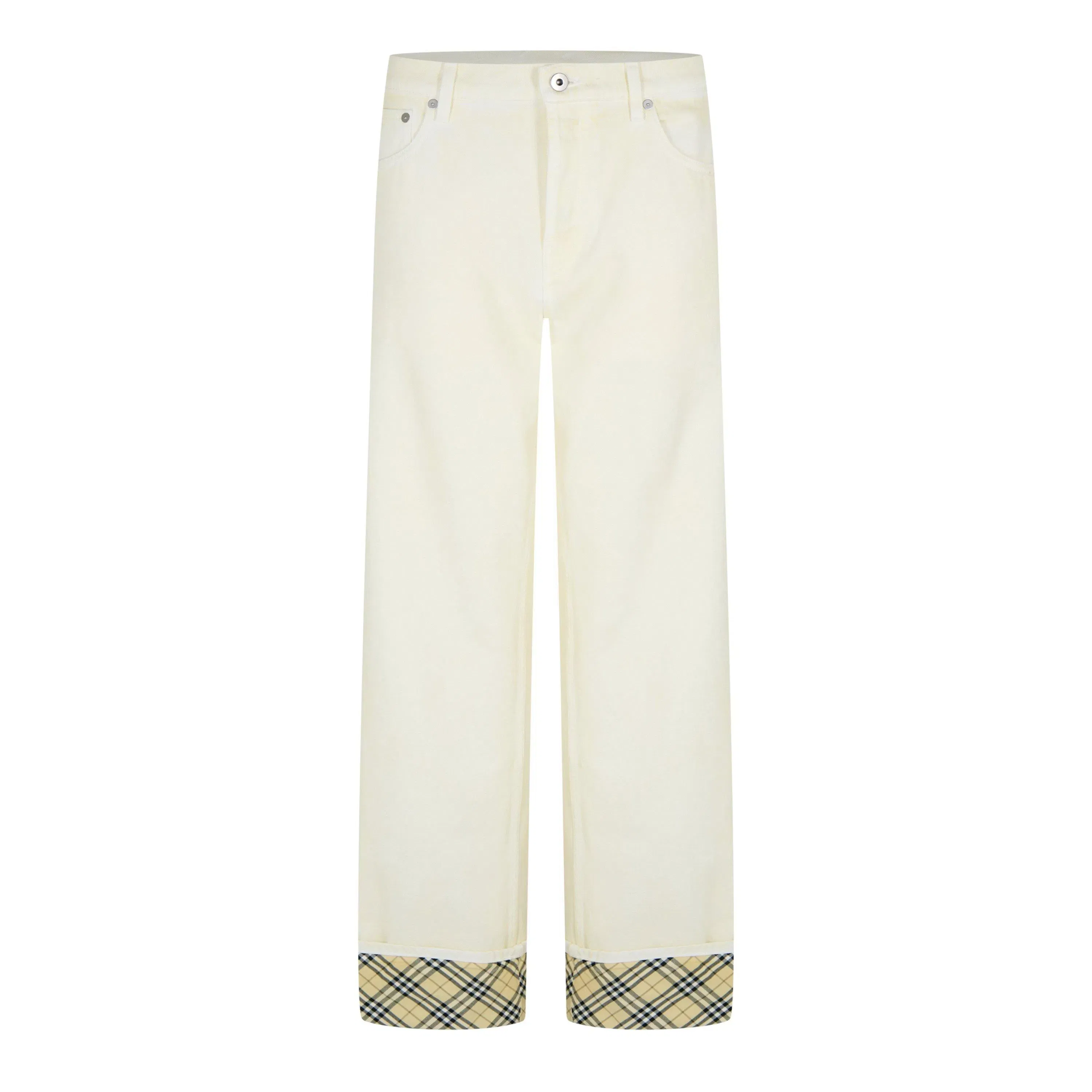 Check Straight Leg Jeans