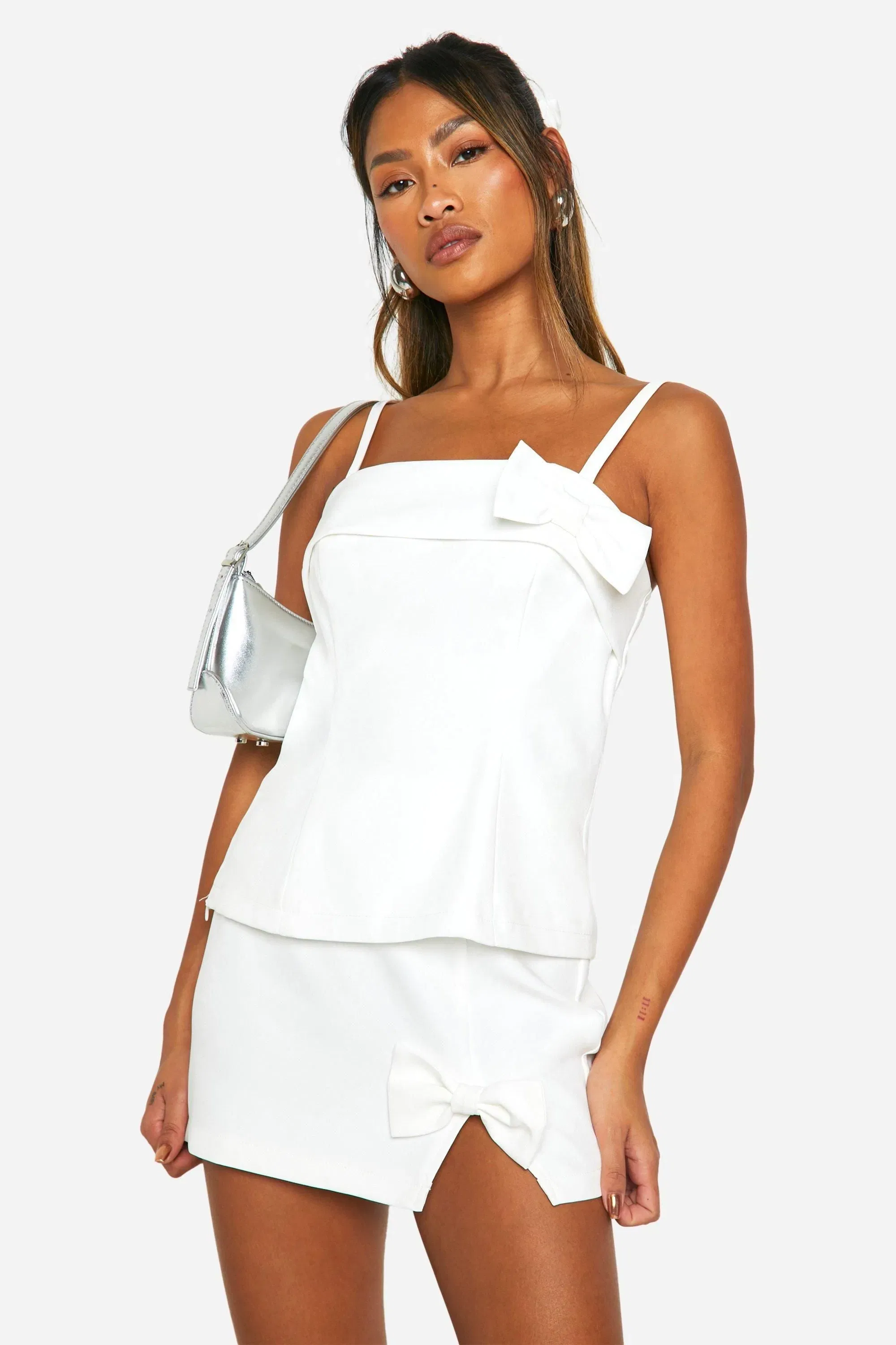 Bow Detail Micro Mini Skirt