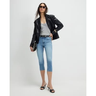 Blue Skinny Capri Jeans