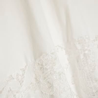 White Spliced Lace T-Shirt