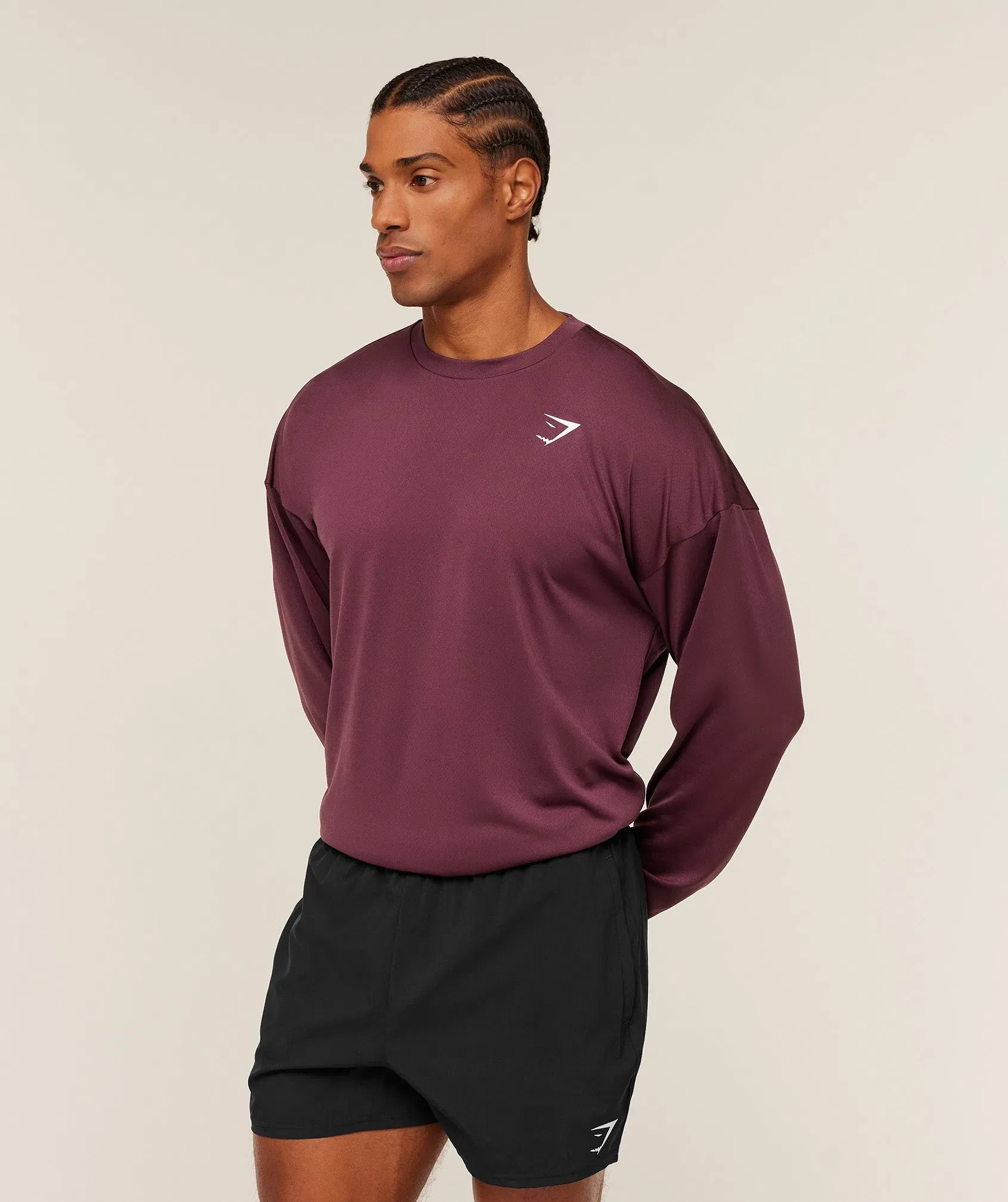 Gymshark Arrival Oversized Long Sleeve T-Shirt - GS Impact Burgundy