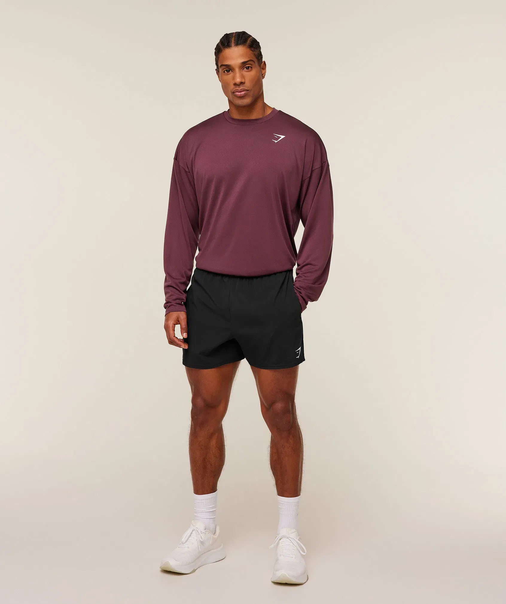 Gymshark Arrival Oversized Long Sleeve T-Shirt - GS Impact Burgundy
