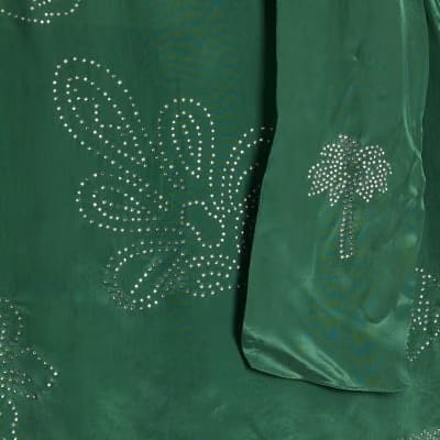 Green Embellished Scarf Bandeau Top