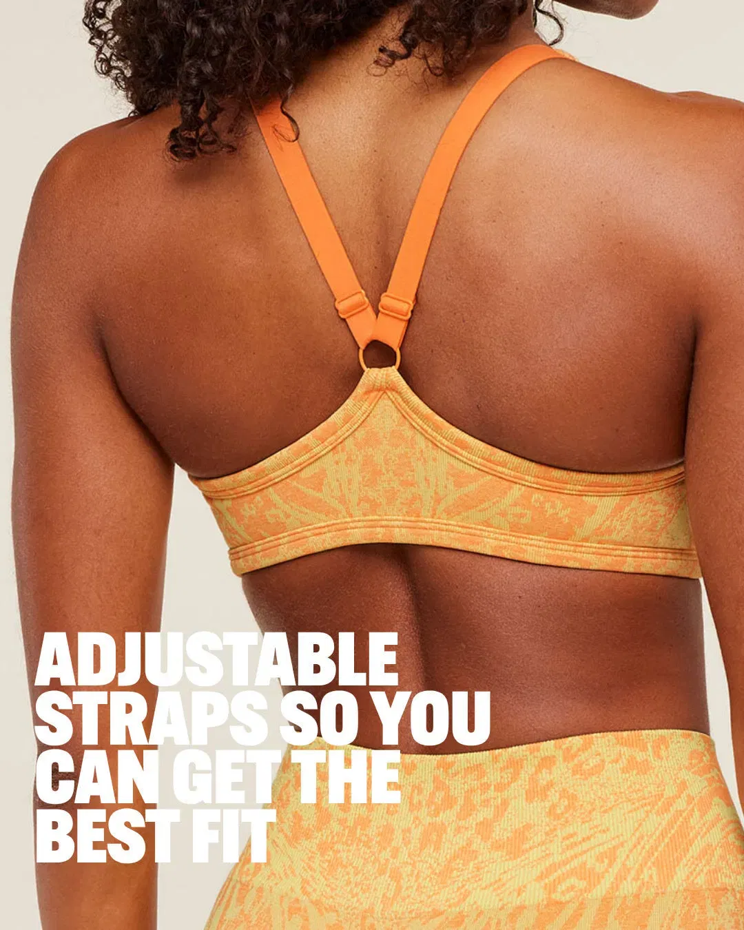 Gymshark Adapt Animal X Whitney Sports Bra - Sorbet Yellow /  Dayglow Peach