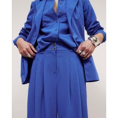 Blue Wide Leg Trousers