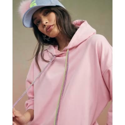 Pink Year Zero Embellished Cord Hoodie