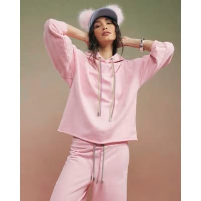 Pink Year Zero Embellished Cord Hoodie