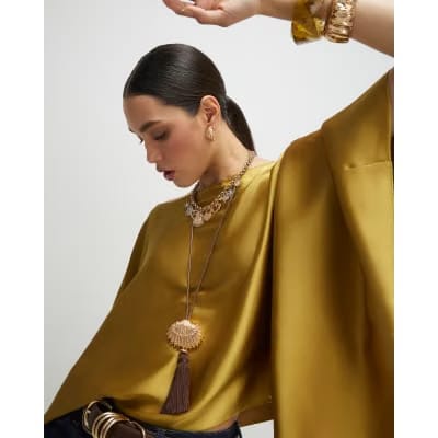 Green Satin Waterfall Cape