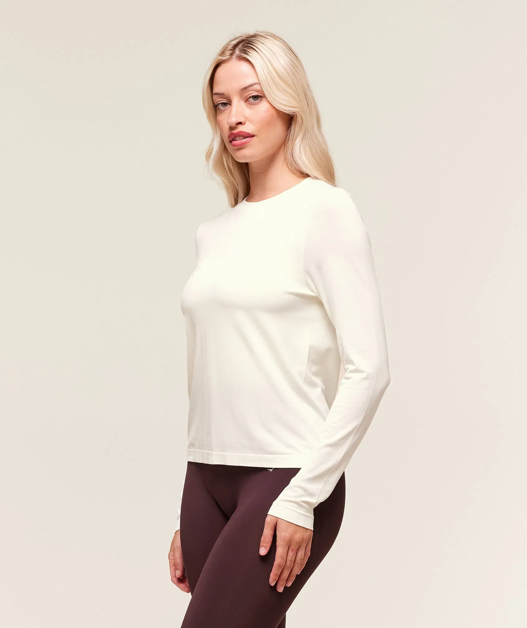 Gymshark Everyday Seamless Long Sleeve Top - Soft White
