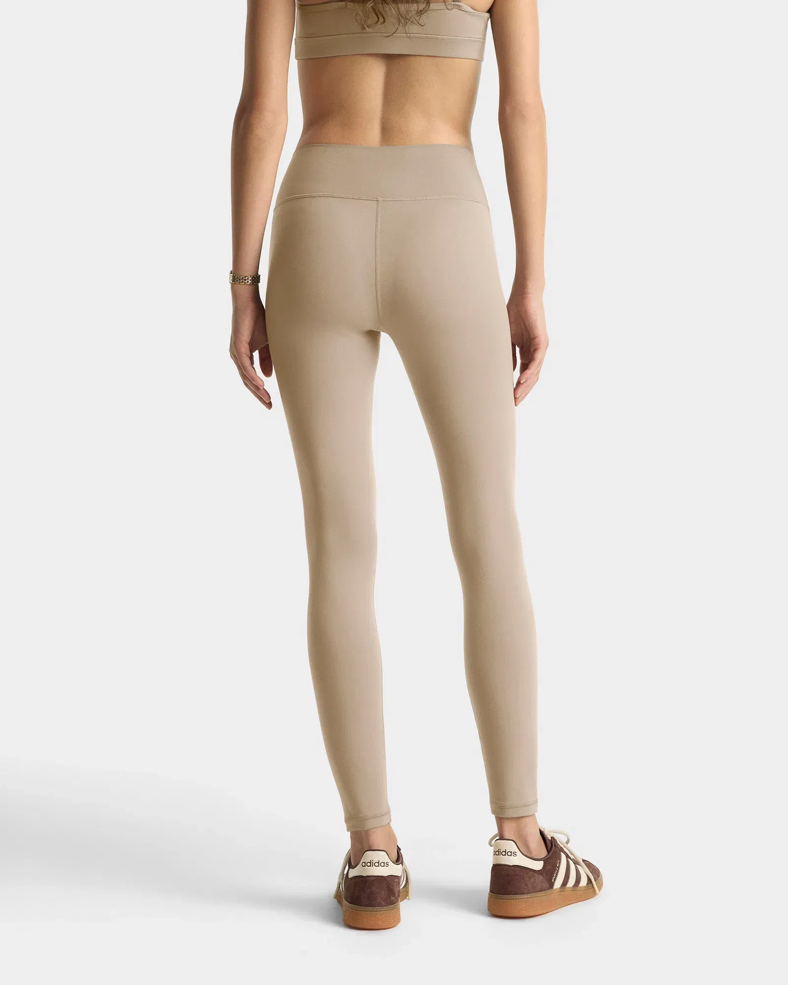 Signature Logo Legging - Hazelnut/White