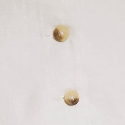 White Linen Blend Waistcoat