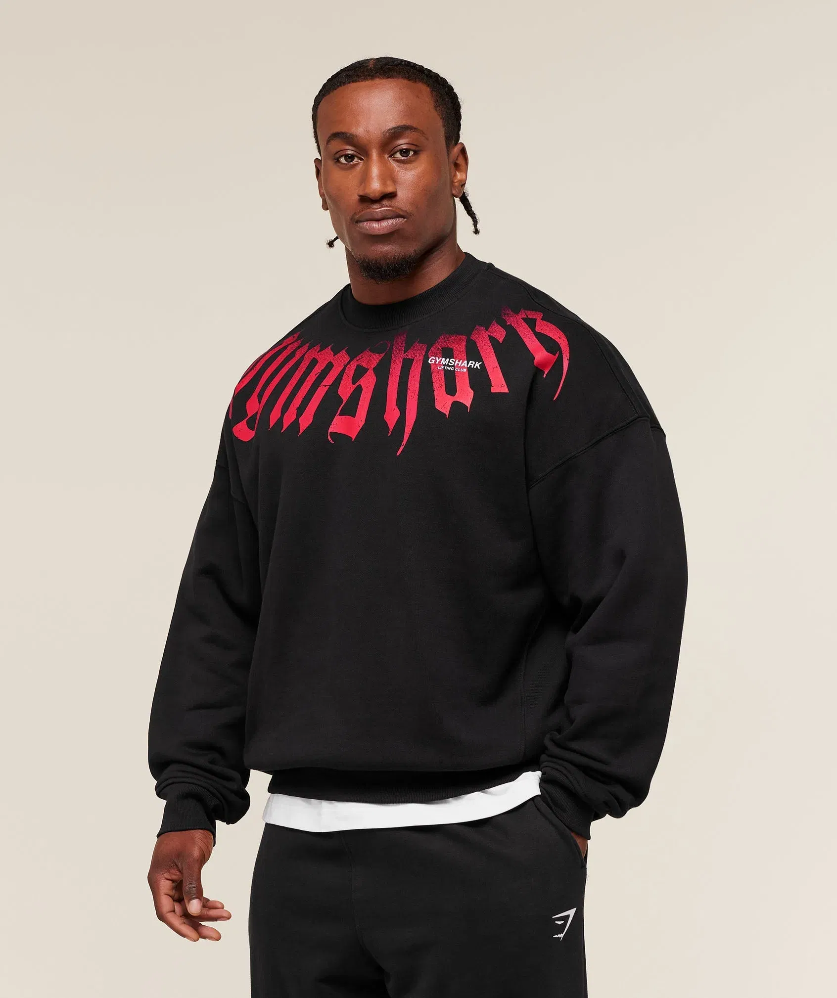 Gymshark Fade Graphic Crew - GS Black