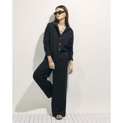Black Linen Blend Shirt