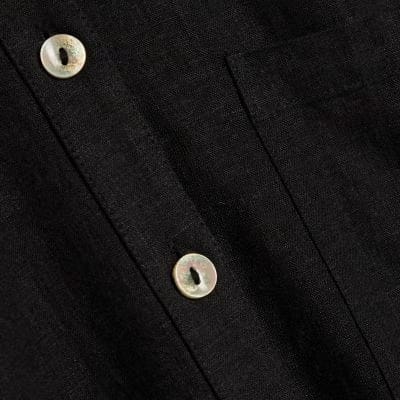Black Linen Blend Shirt