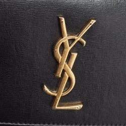 Saint Laurent Black Leather Sunset Top Handle Bag