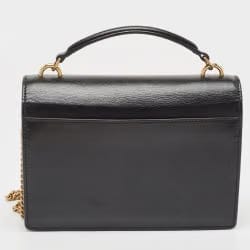 Saint Laurent Black Leather Sunset Top Handle Bag