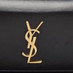 Saint Laurent Black Leather Sunset Top Handle Bag