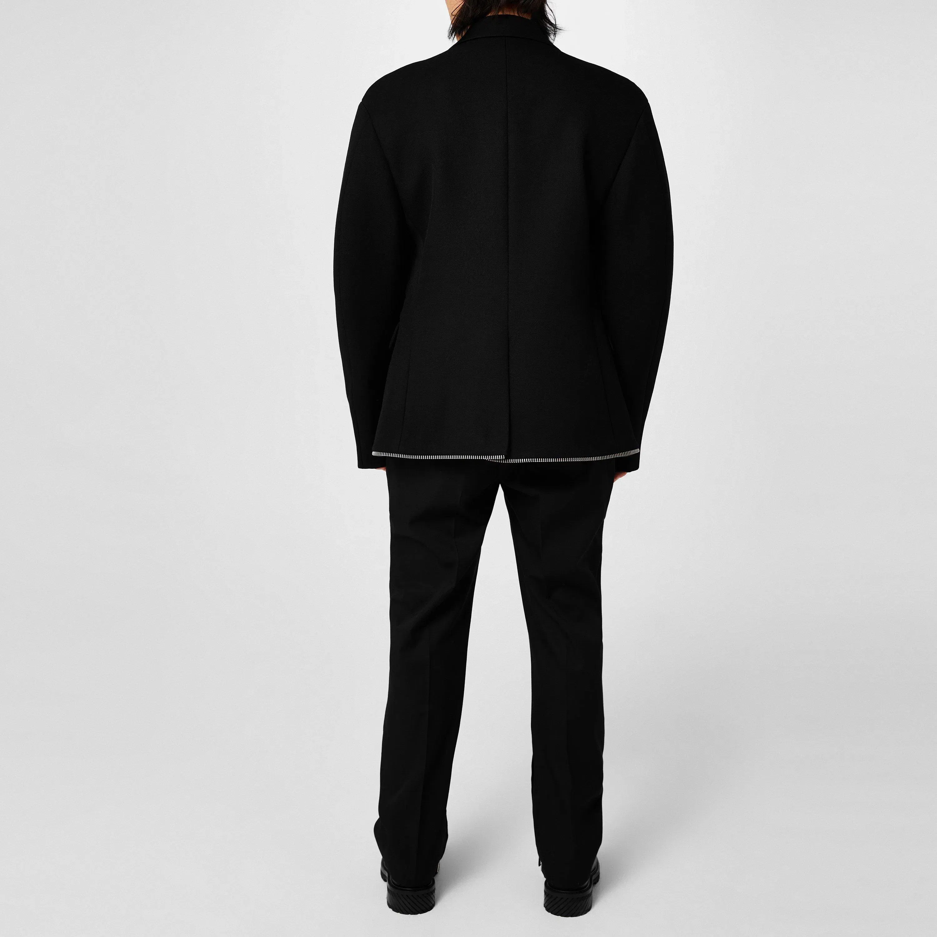 Japwool Double Breasted Wool Long Sleeve Blazer