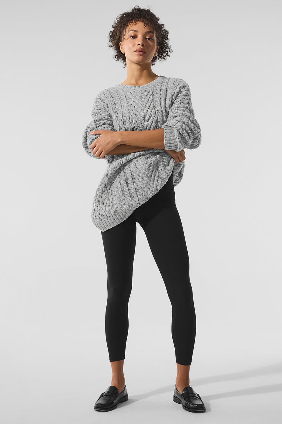 Cable Knit Crew Neck Sweater