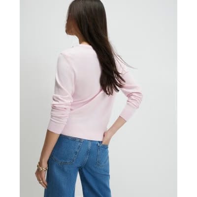 Pink Long Sleeve Knitted Top