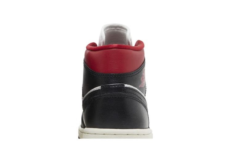 Wmns Air Jordan 1 Mid Black Off White Gym Red