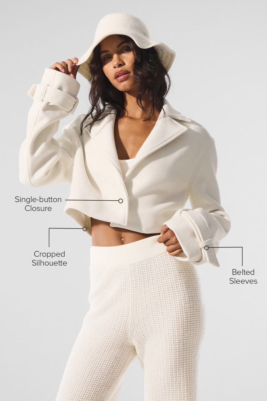 Wool Cropped Metro Trench