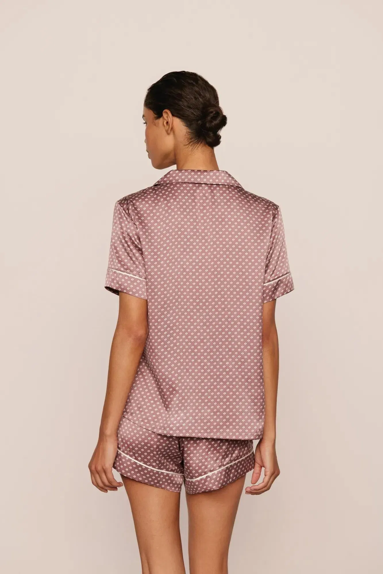 Inez Washable Silk Printed Short PJ Set