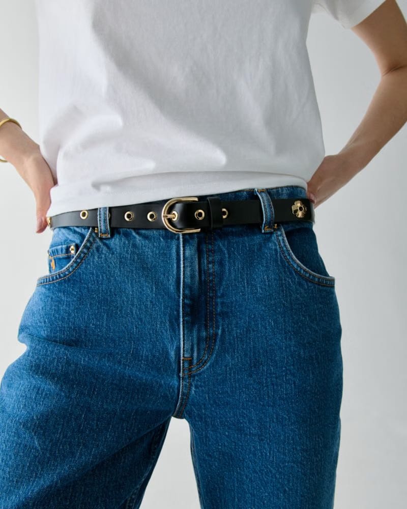 Spade Flower Eyelet Belt